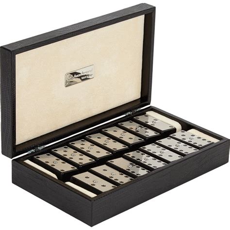 dominos xl set metal case game metal box|Metal Domino Sets .